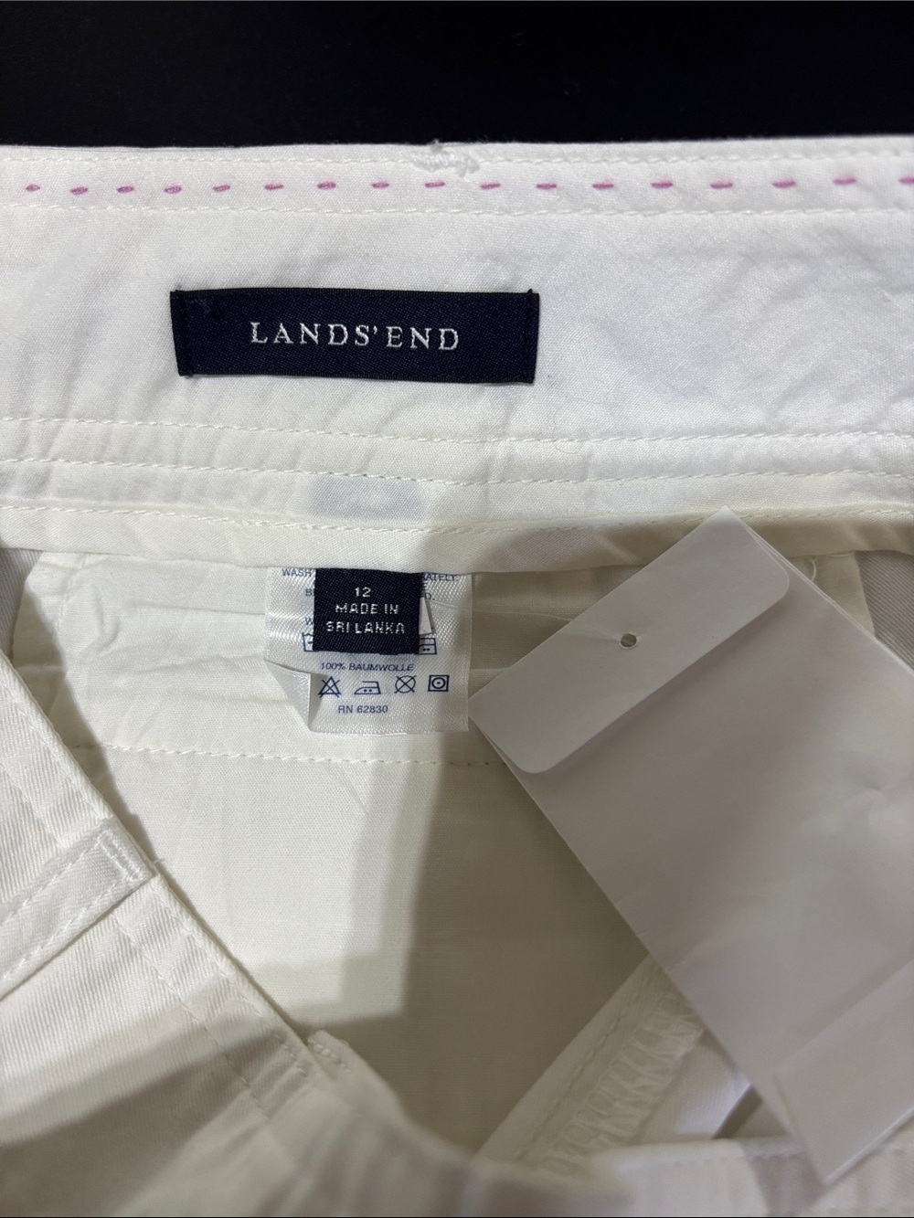 Lands End Chino Pencil,zipper,hip pockets,button back pockets, belt loop,slit - Picture 6 of 9